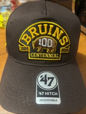 ’47 Bruins Centennial Brown and Yellow Patch Hat